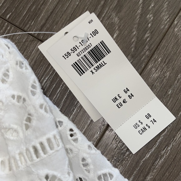 NWT Abercrombie and Fitch one shoulder eyelet ruffle dress white size XS - Picture 4 of 11